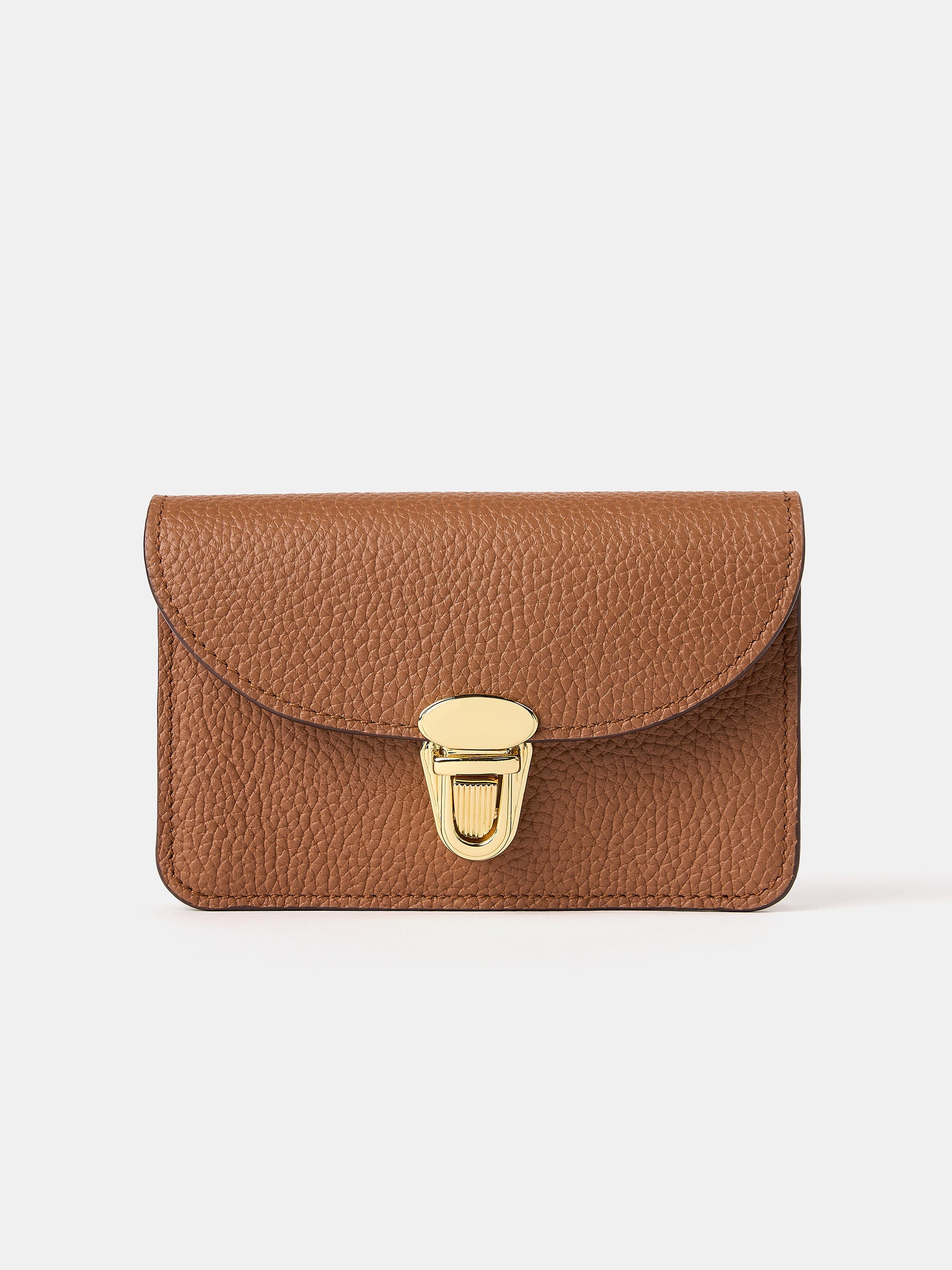 The Small Push Lock Purse - Tan & Clay Madras Grain