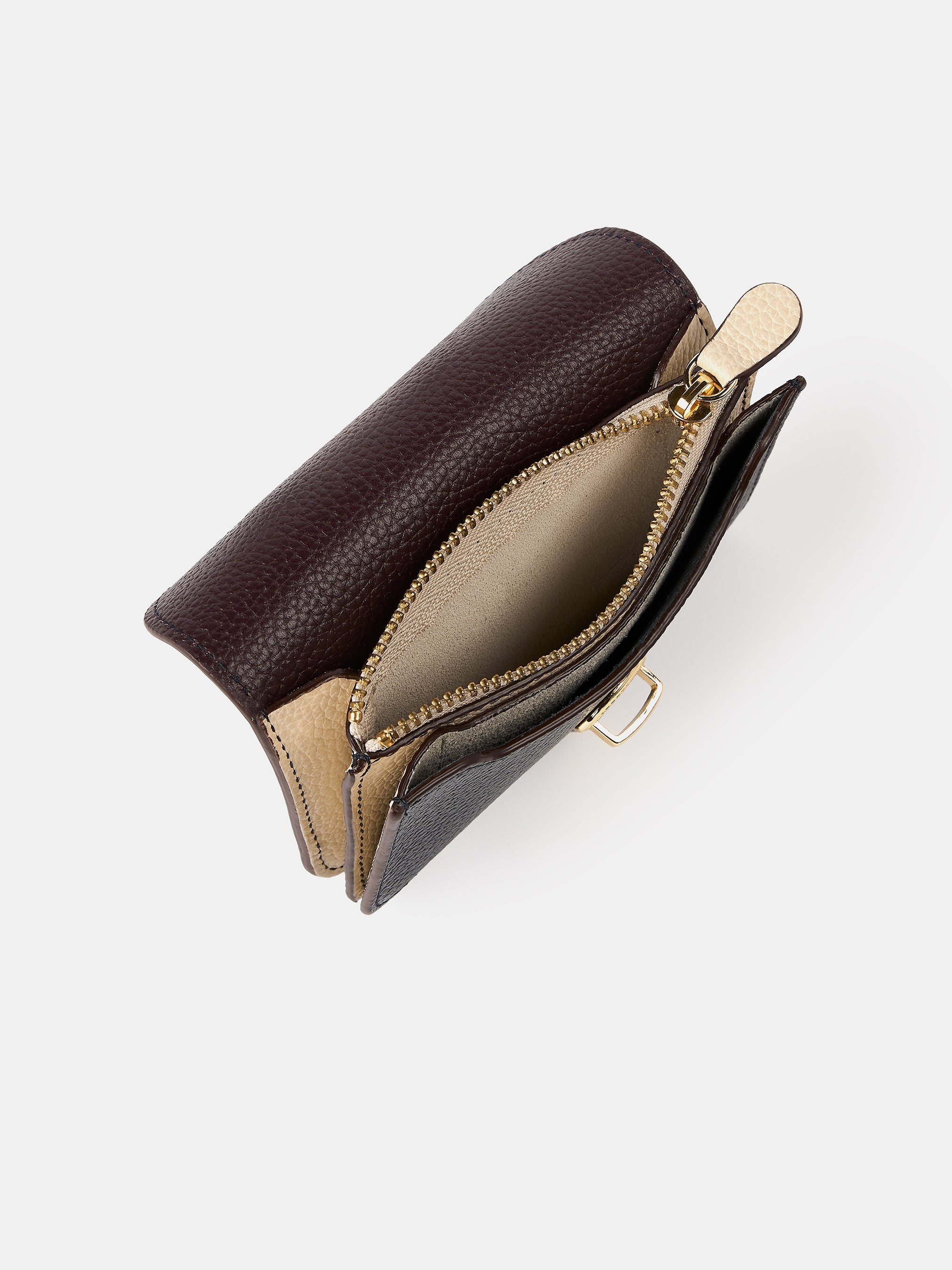 The Small Push Lock Purse - Bordeaux, Midnight & Clay Madras Grain