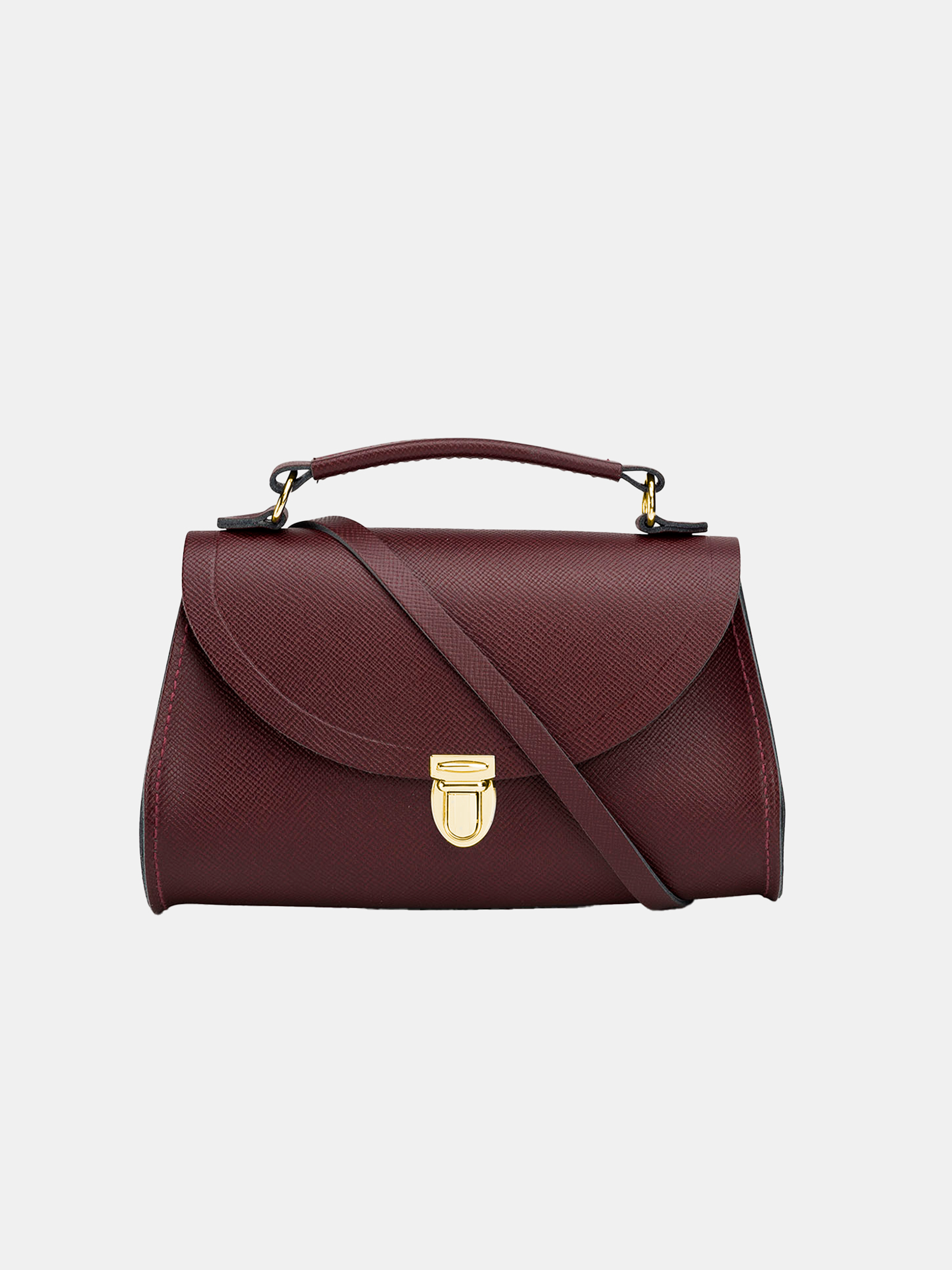 The Mini Poppy - Oxblood Saffiano