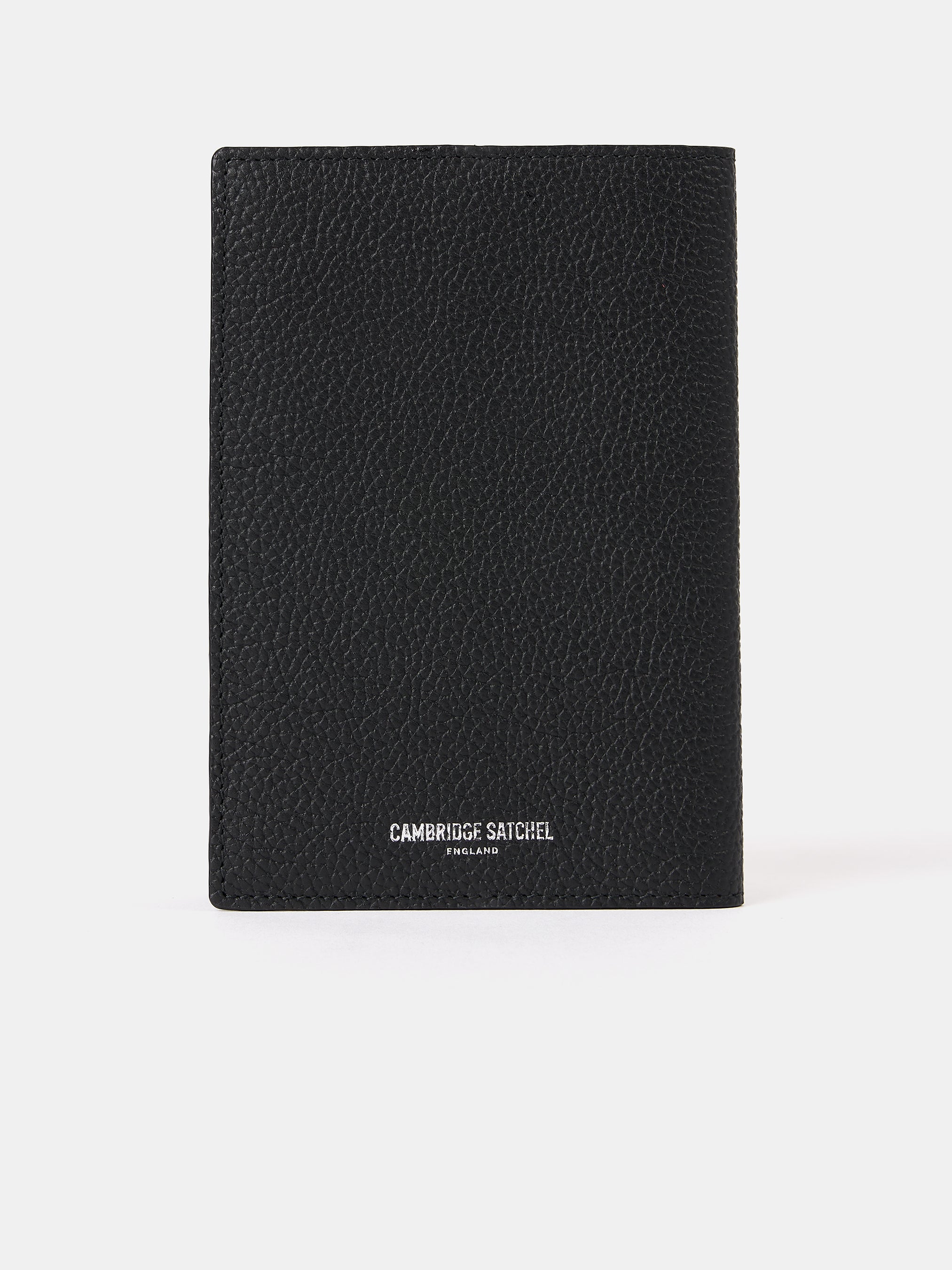 The Passport Cover - Black Madras Grain with Tartan