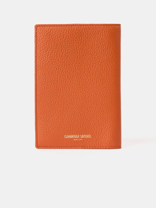 The Passport Cover - Ochre Madras Grain with Tartan