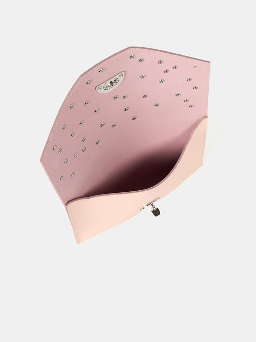 The Twist Lock Pouch - Cloud Pink with Swarovski® Crystals