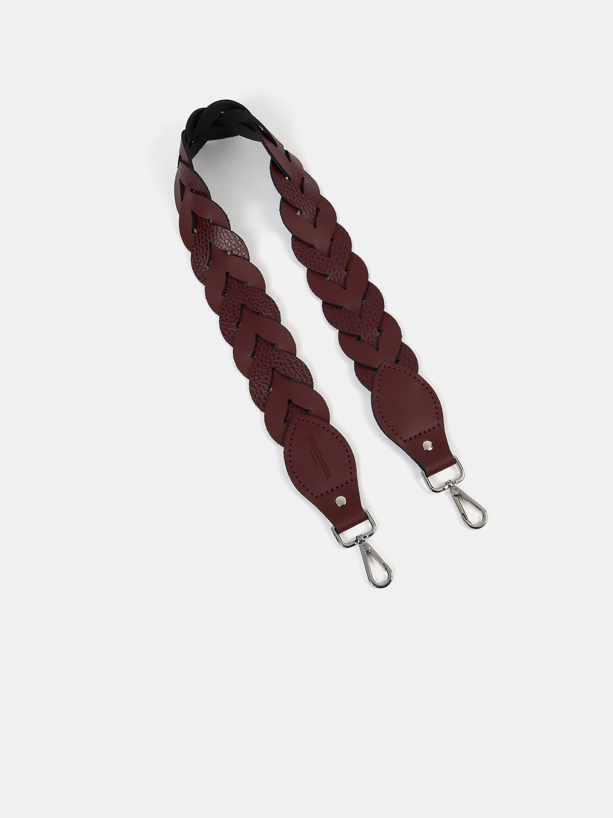 The Plaited Shoulder Strap - Oxblood & Oxblood Celtic Grain