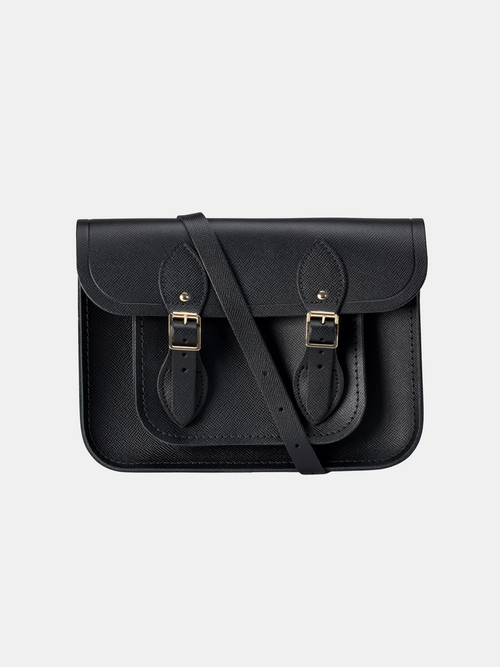 The 11 Inch Satchel - Black Saffiano