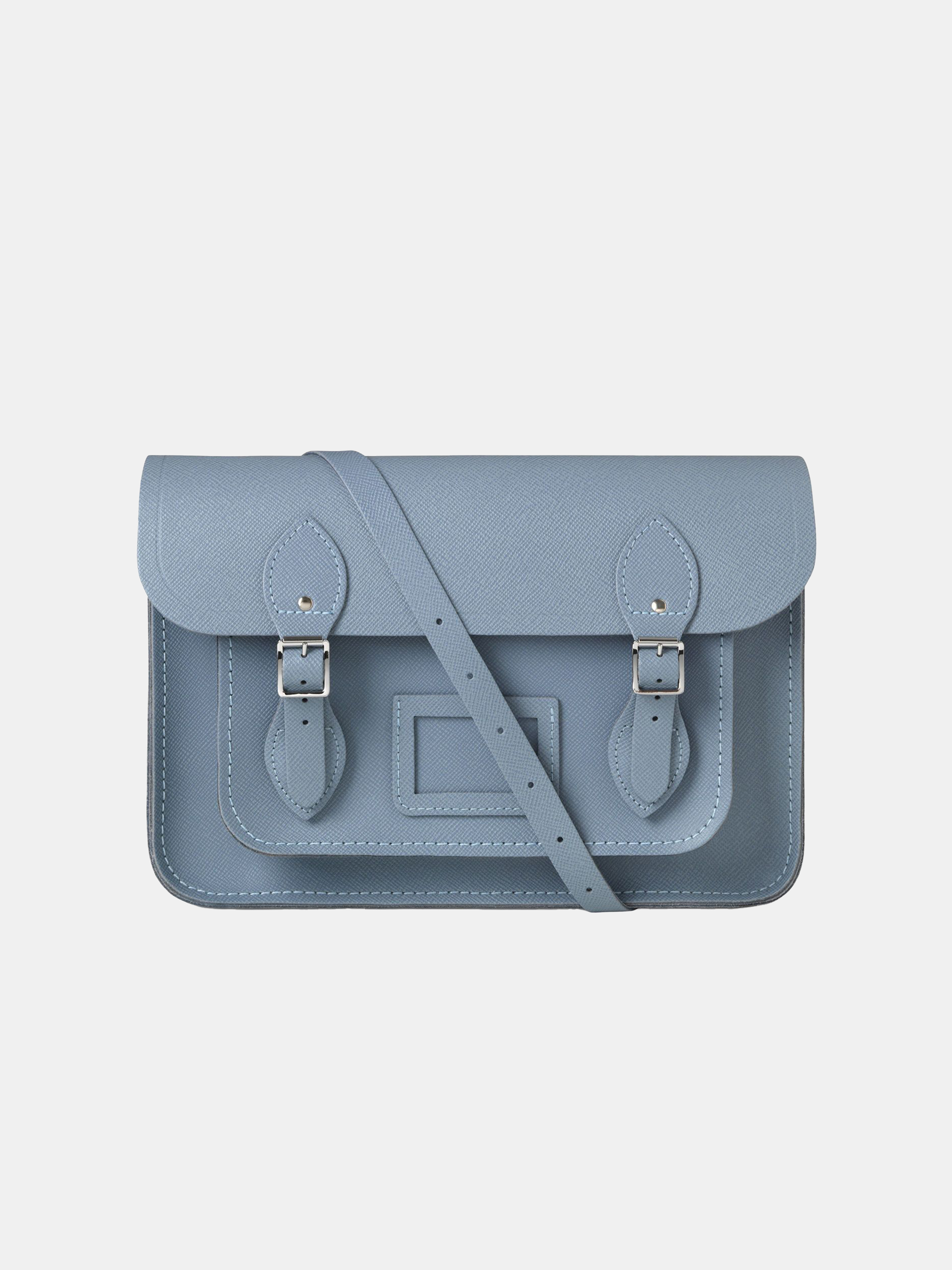 The 13 Inch Satchel - French Grey Saffiano