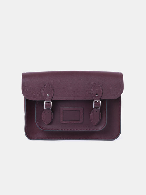 The 14 Inch Satchel - Oxblood Saffiano