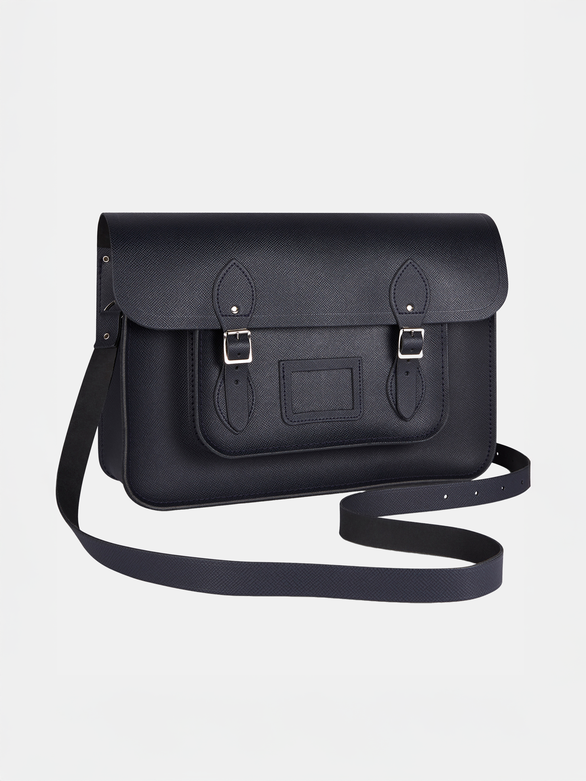 The 15 Inch Satchel - Navy Saffiano