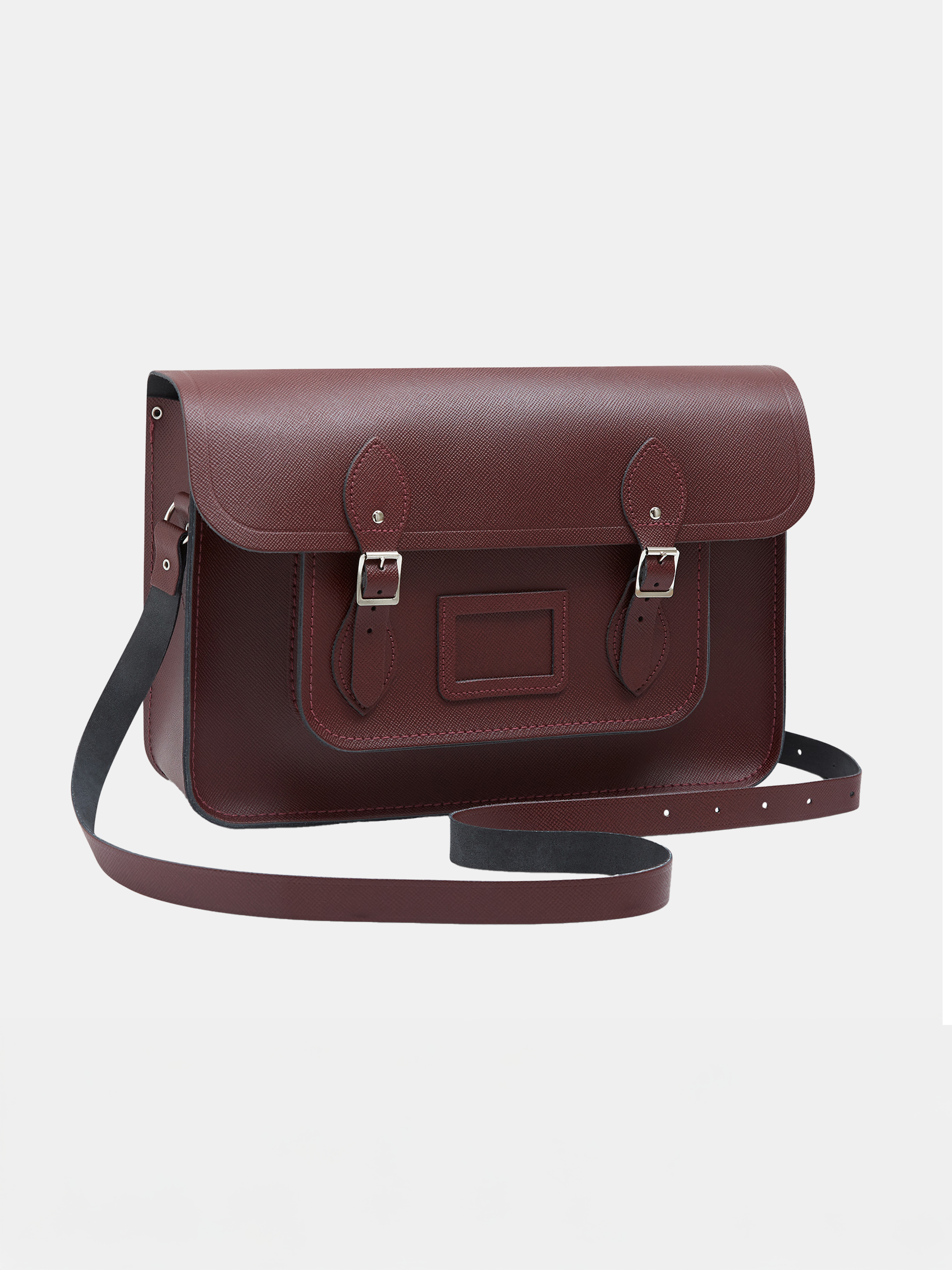 The 15 Inch Satchel - Oxblood Saffiano