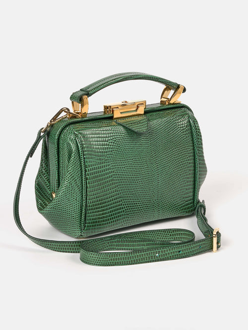 The Mini Sophie - Green Lizard Print Calf