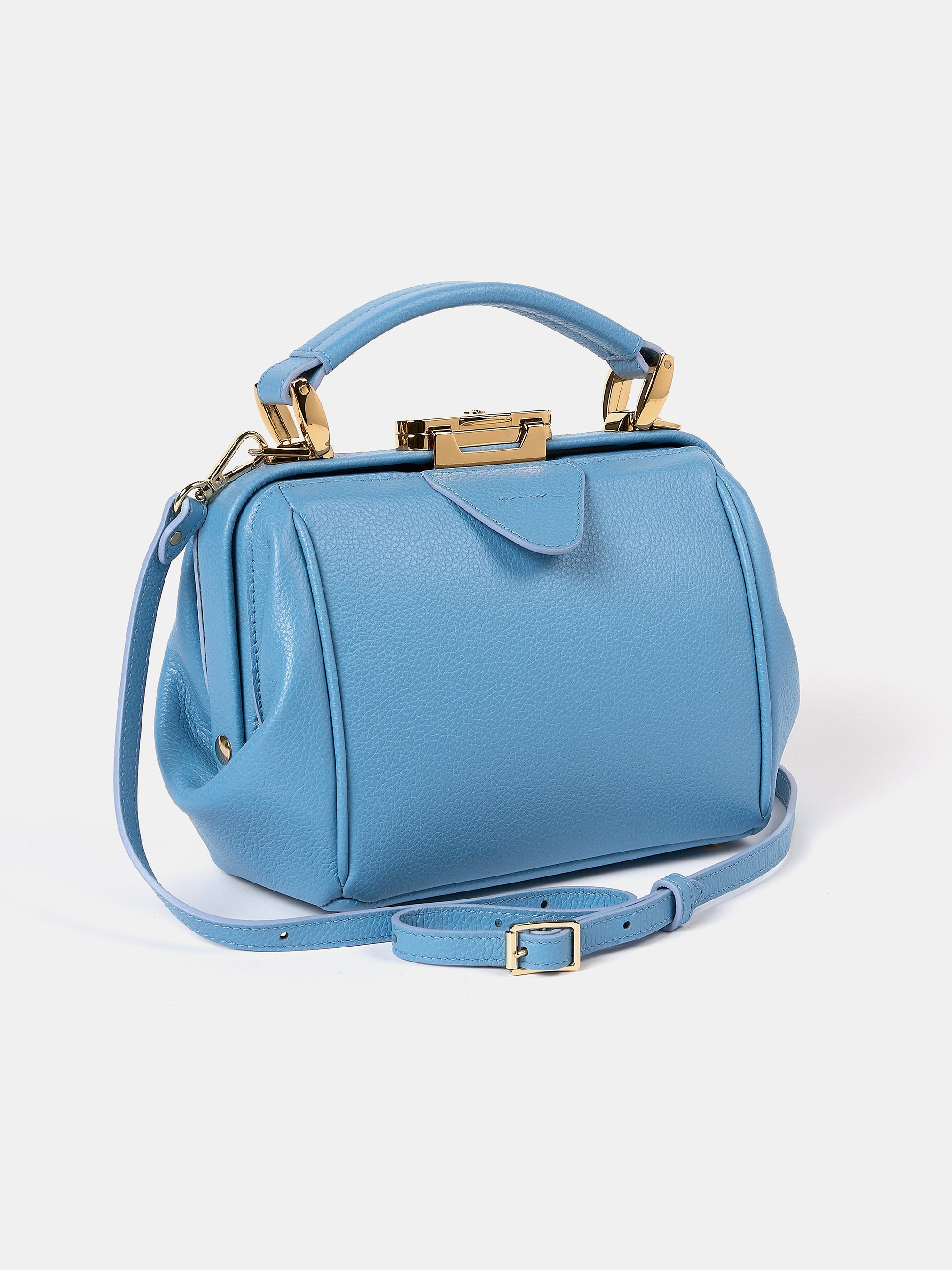 The Mini Sophie - Cloud Blue Calf Grain
