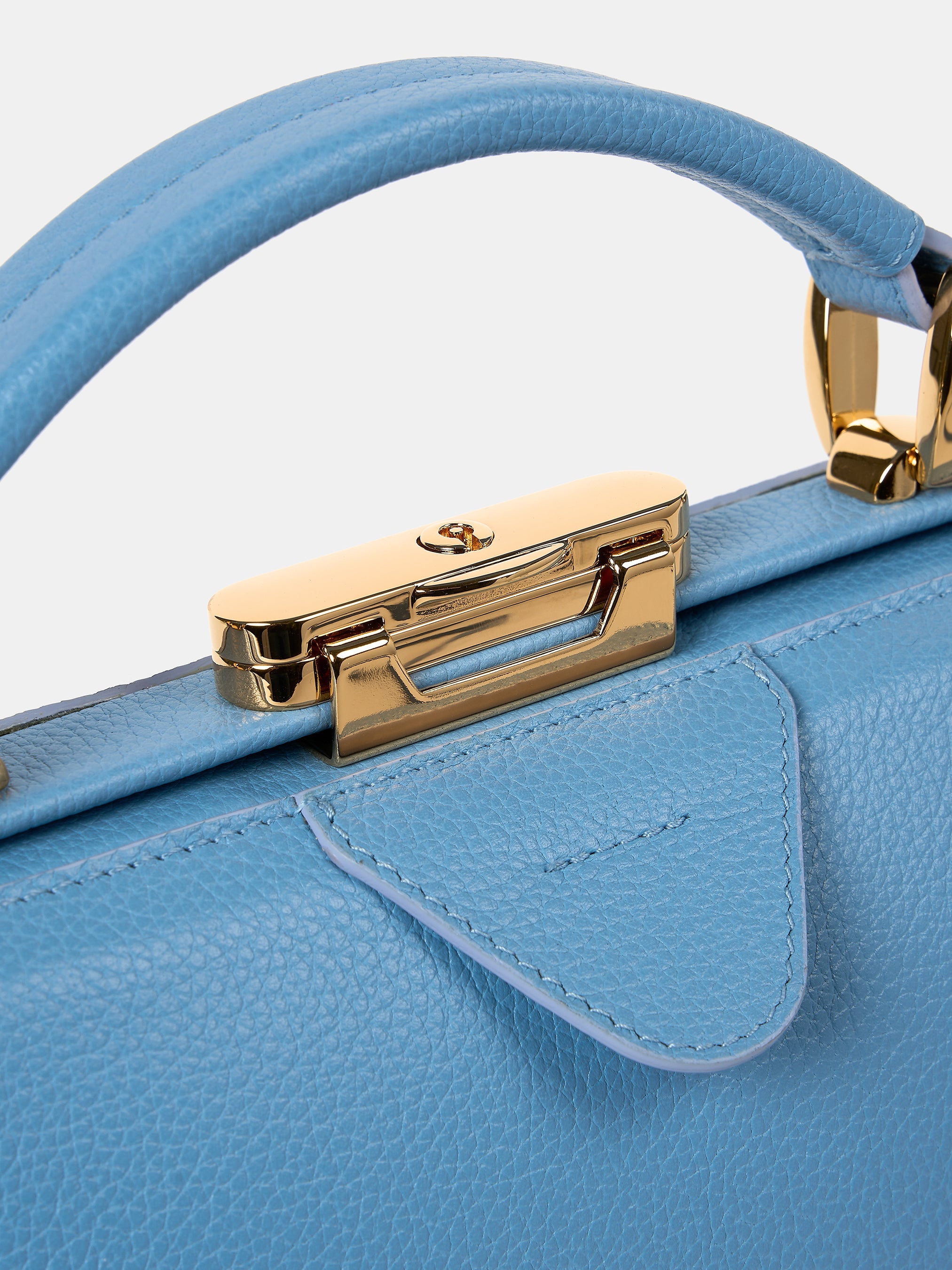 The Mini Sophie - Cloud Blue Calf Grain