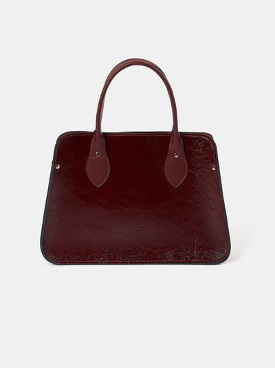The Mini Work Bag - Oxblood Patent