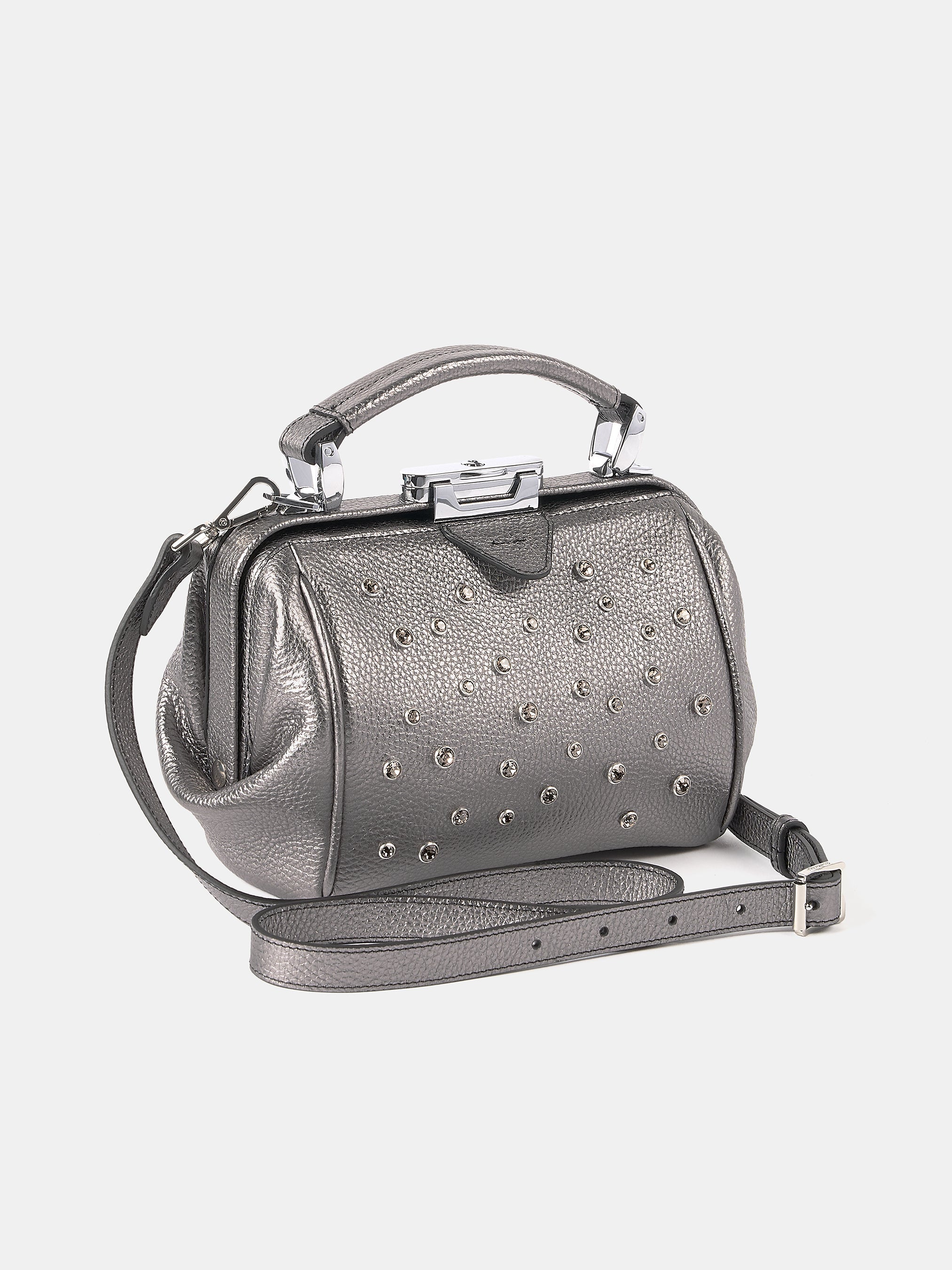The Mini Sophie - Gunmetal Grain with Swarovski® Crystals