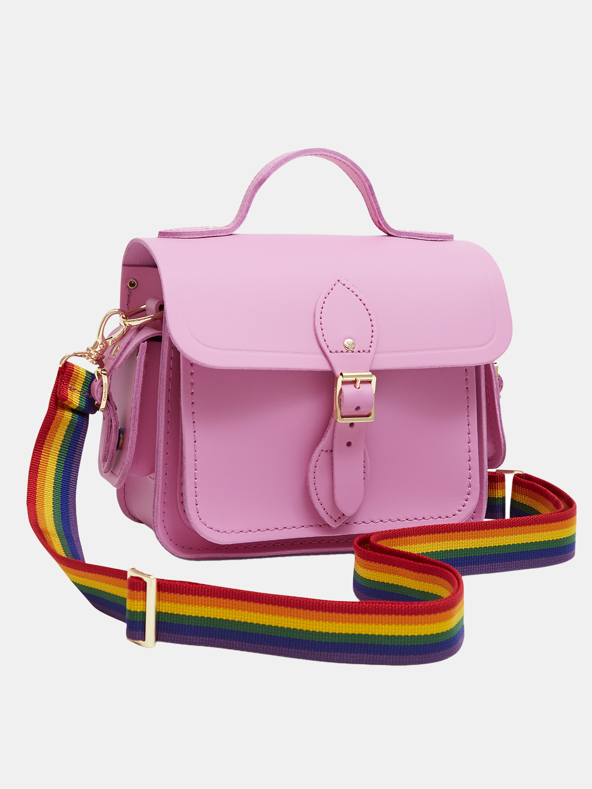 The Traveller - Violet Matte with Rainbow Webbing Strap