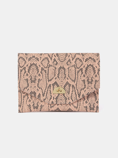 The Twist Lock Pouch - Flax Matte Python