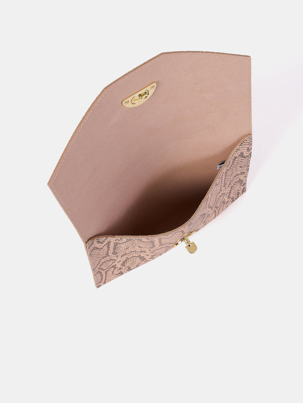 Twist Lock Python Leather Twist Lock Pouch | Flax Matte Python | Cambridge Satchel