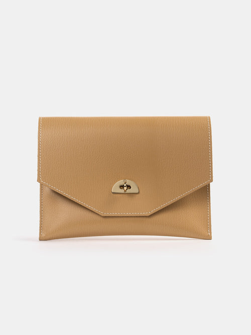 The Twist Lock Pouch - Sheepskin Goat Grain