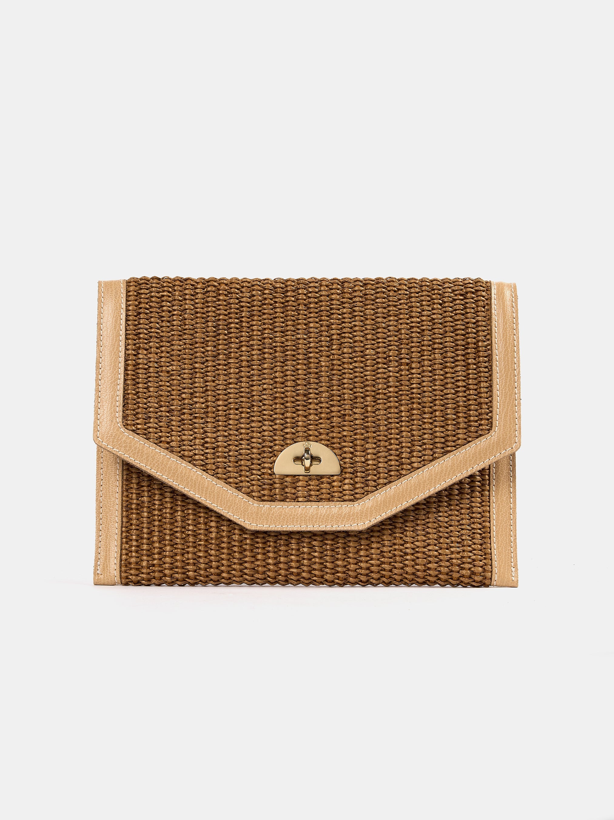 The Twist Lock Pouch - Sheepskin Goat Grain & Rafia