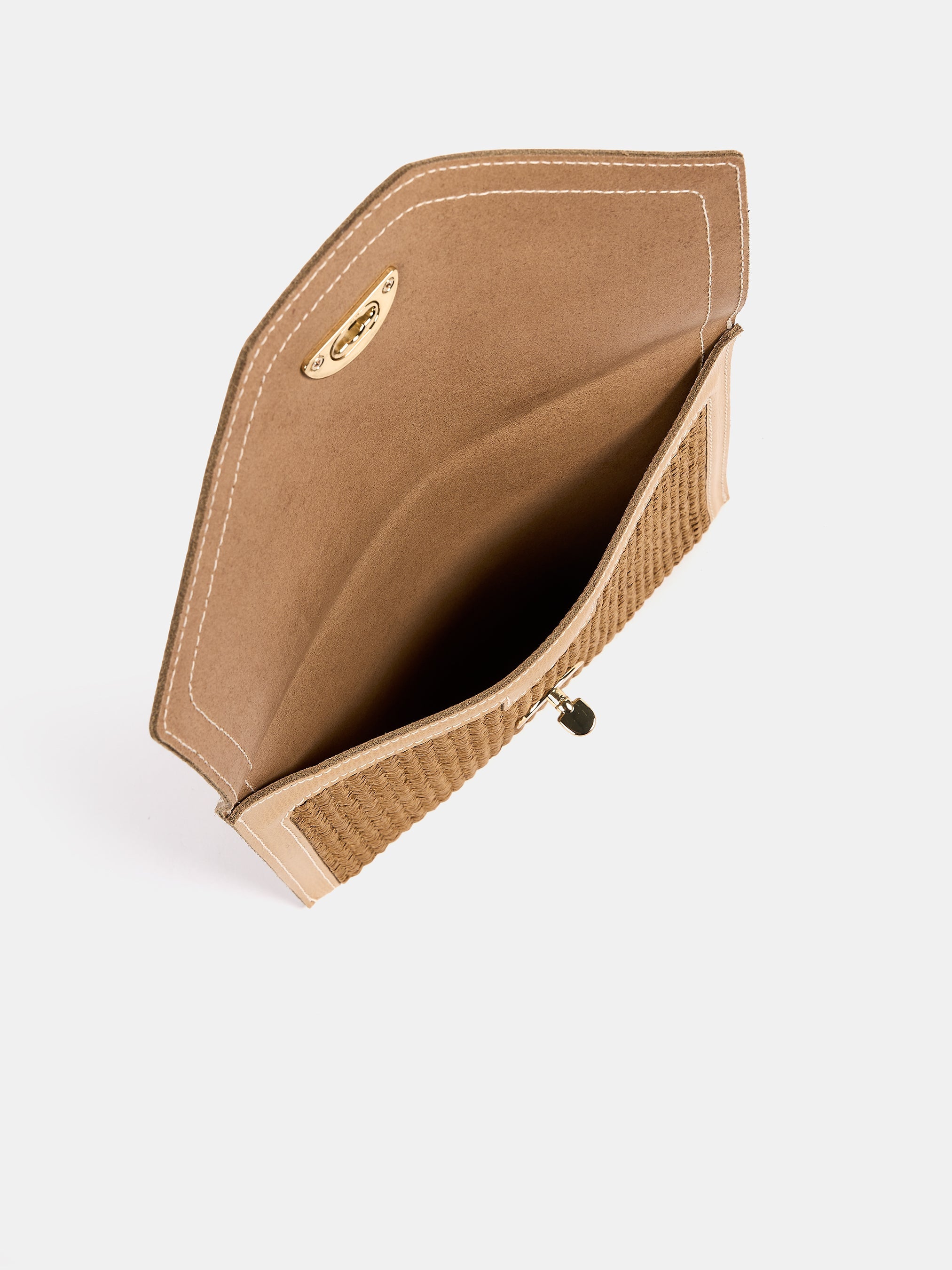 The Twist Lock Pouch - Sheepskin Goat Grain & Rafia