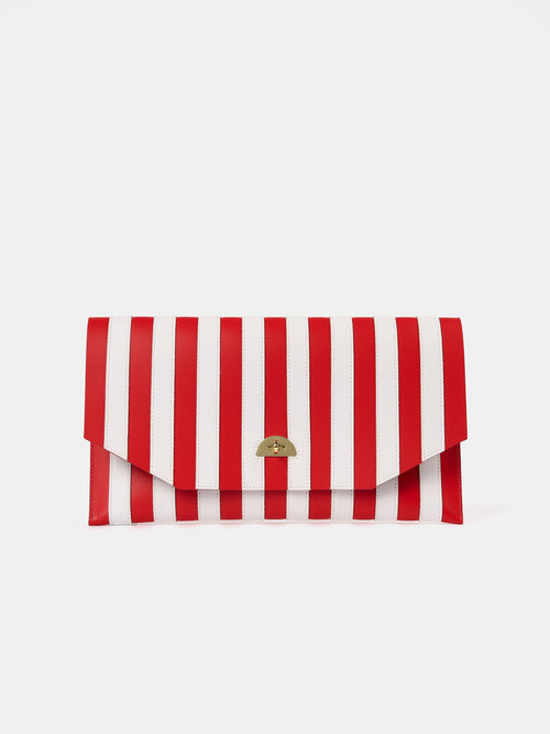 The Oversized Twist Lock Pouch - Bright Red & Brilliant White