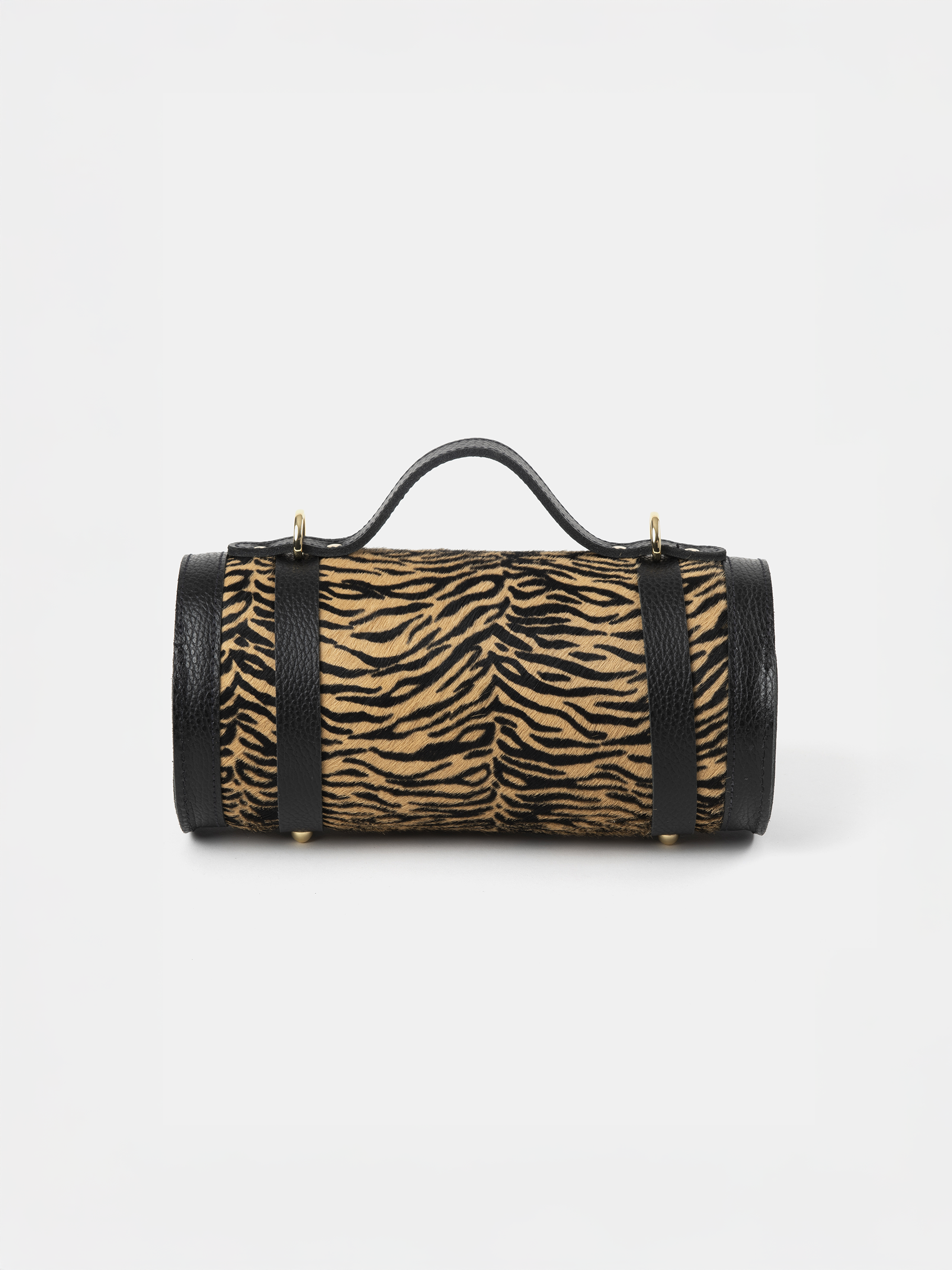 The Bowls Bag - Black Celtic Grain & Tiger Print Haircalf