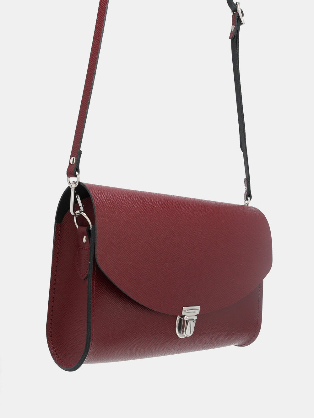 The Large Pushlock - Oxblood Saffiano