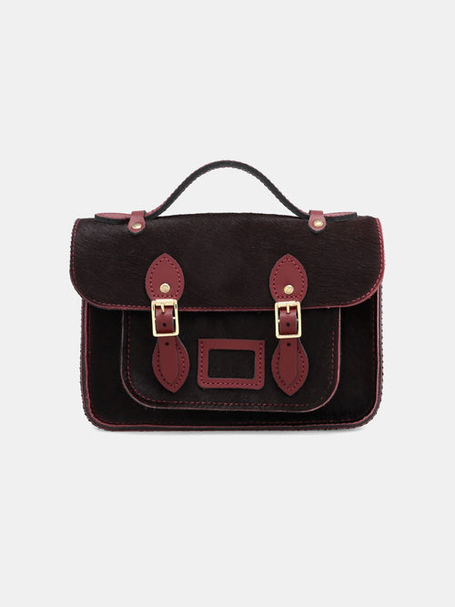 The Mini Satchel - Oxblood hair-on-hide