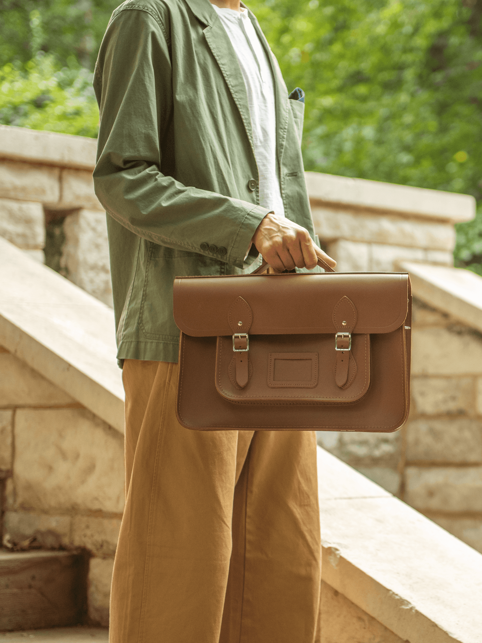 cambridge satchel company 15 vintage leather batchel backpack The 13 Inch Signature double buckle closure Satchel-Batchel Honestly WTF