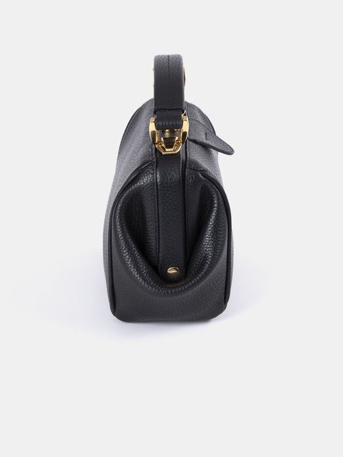 The Mini Sophie - Midnight Black Calf Grain