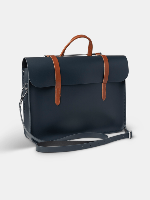 The Music Case - Navy & Tan - Cambridge Satchel