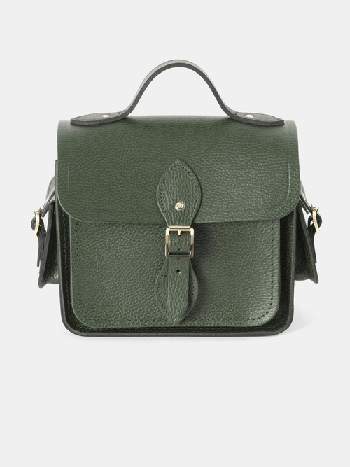 Green leather satchel hotsell