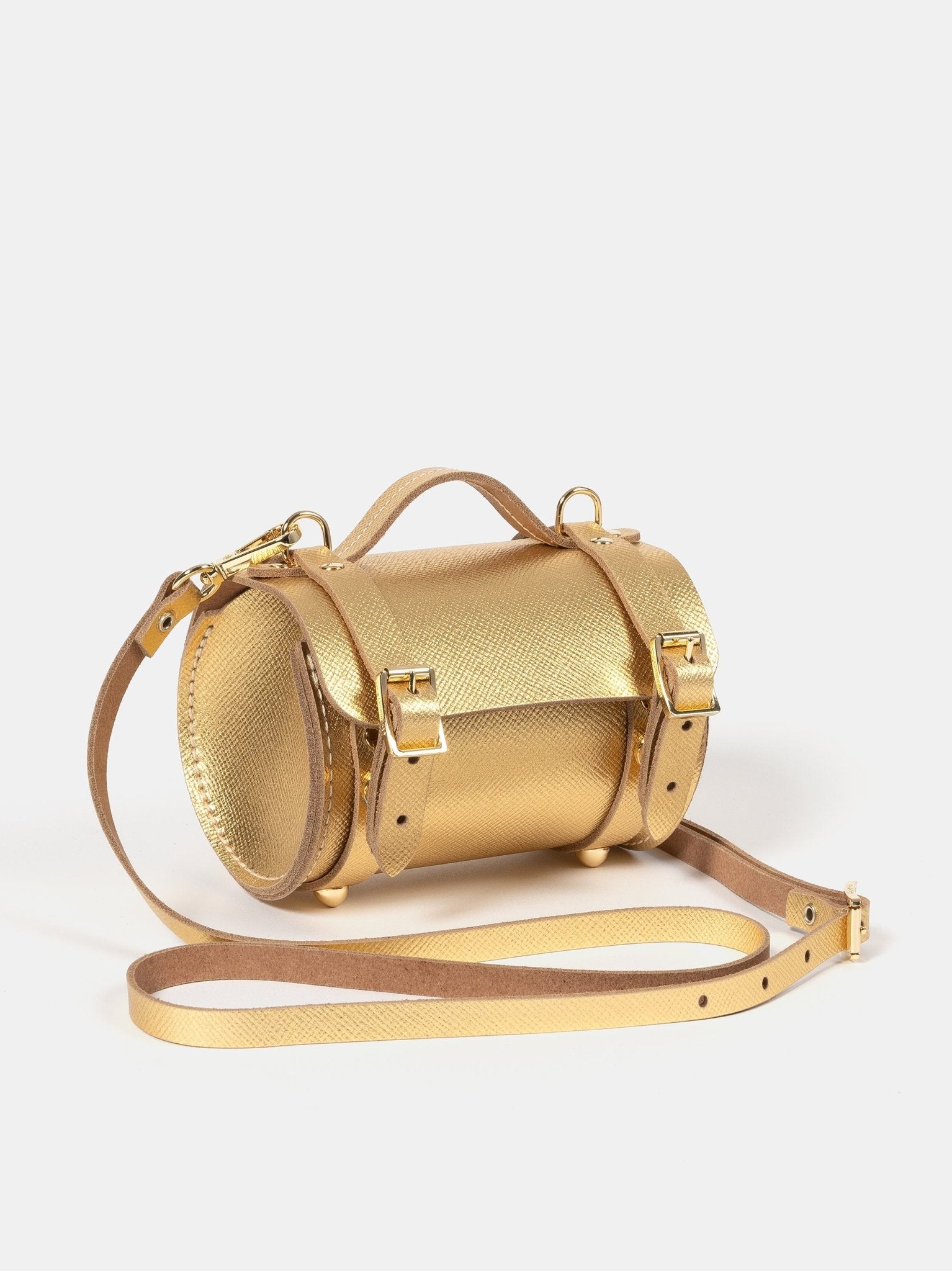The Micro Bowls Bag - Foil Gold Saffiano - The Cambridge Satchel Company EU Store