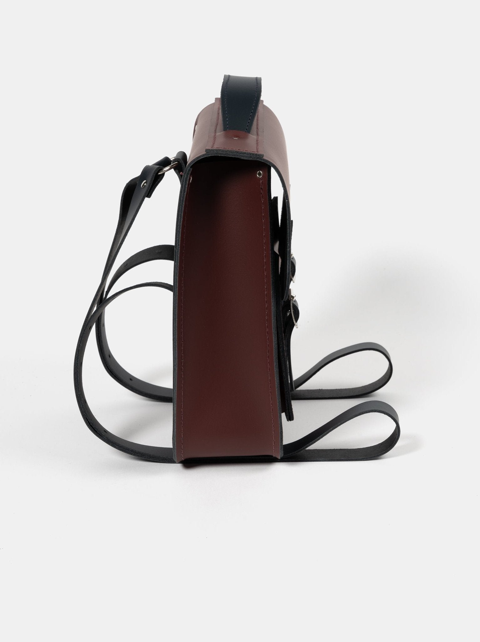 The Small Portrait Backpack - Oxblood & Navy - The Cambridge Satchel Company EU Store